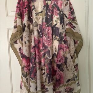 JCSunny Floral Kimono with Pink and Olive Tones
